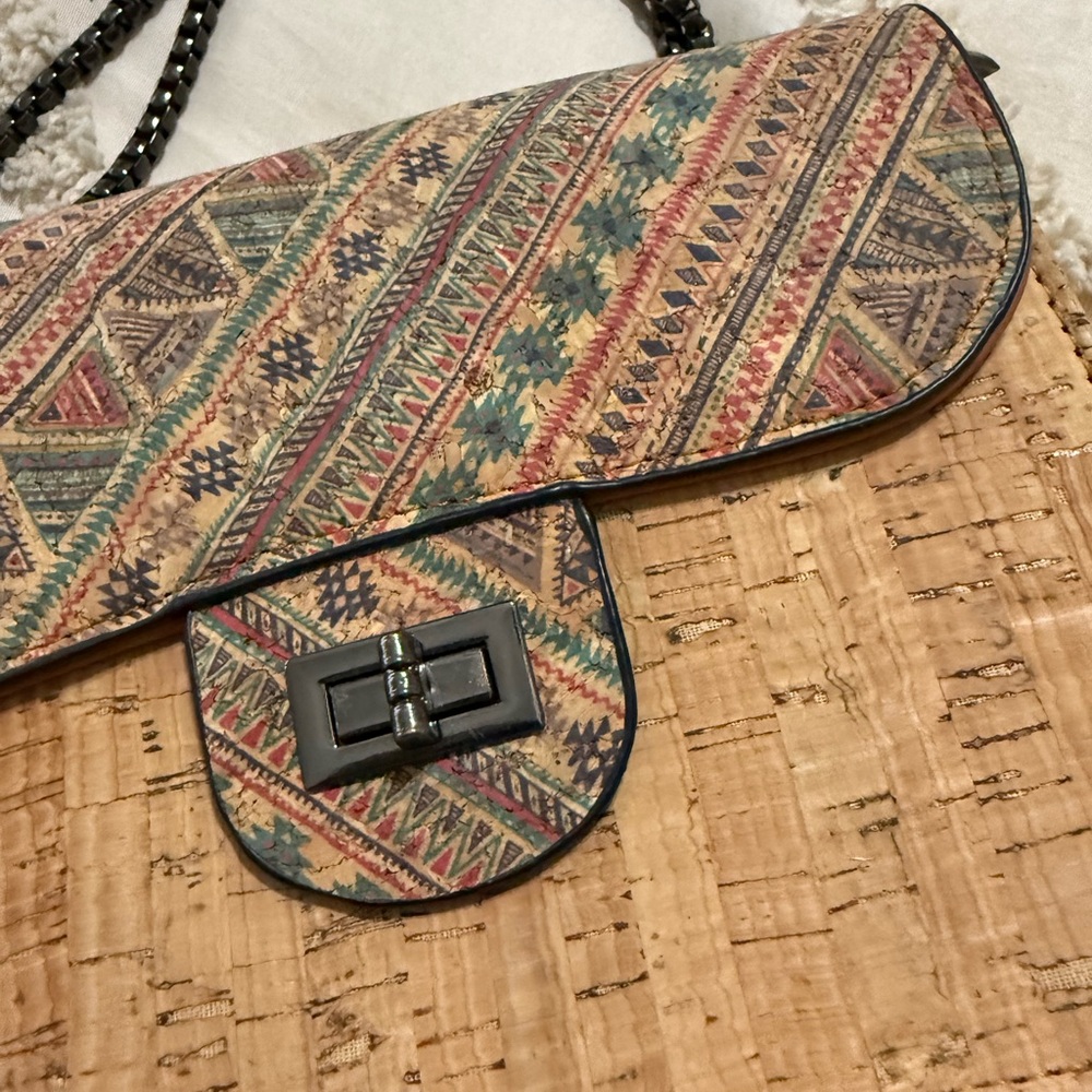 Natural Cork Multicolor Aztec Patterned Women's B… - image 2
